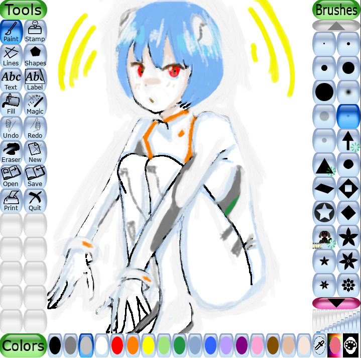 Tux Paint Art Gallery Rei Ayanami From Neon Genesis Evangelion By Logi