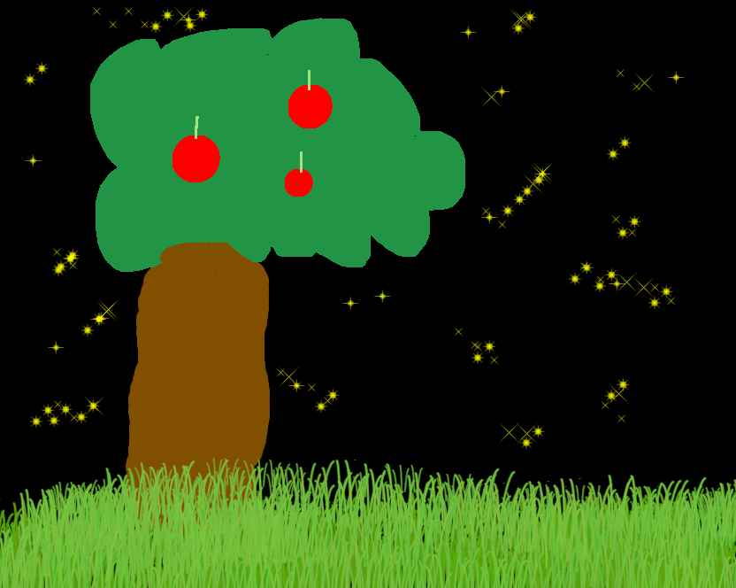 Tux Paint drawing: 'A Cherry Tree'