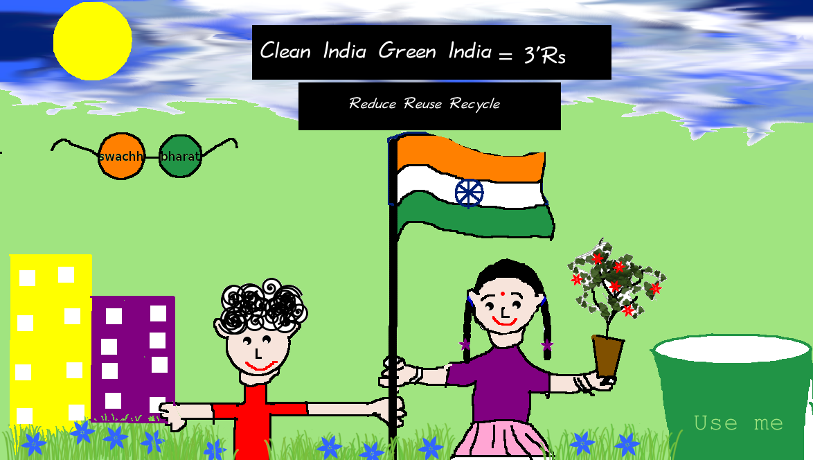 How to Draw Clean India Green India in watercolor | Time lapse| swachh b...  | Art competition ideas, India painting, Art poster design