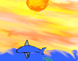 "Dolphin at Sunset", by Sophia