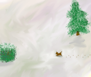 "Footprints in the Snow (lábnyomok a hóban)", by Pthalo