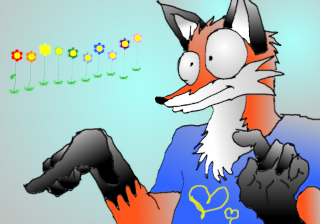 "Fox Furry with Flowers", by dhovorei