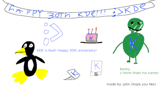 "Happy 30th KDE", by John