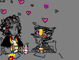 "I Can't Stop Thinking Abt Us On Borgur Date (Spamton of Deltarune fanart)", by Vivian