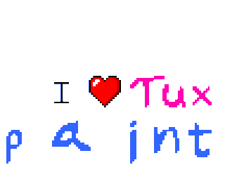 "I ♥ Tux Paint", by Kostya