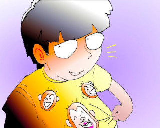 "Showing Off His Cool New Shirt (Mob Psycho 100 fanart)", by silk