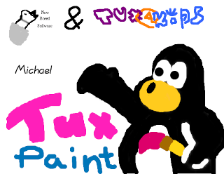 "Tux Paint Welcome Screen", by Michael