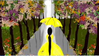 "Untitled (Walking with Umbrella)", by Aahna