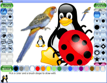 Ridimensionare un bitmap PNG e una clipart vettoriale SVG con il Timbo di Tux Paint