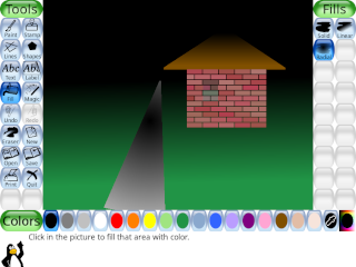 Screenshot of Tux Paint's gradients feature