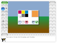 Screenshot of Tux Paint's new color mixer