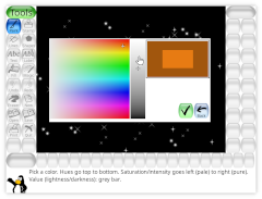 Screenshot of Tux Paint's updated color picker