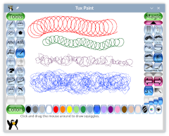 Screenshot of Tux Paint's Loops and Squiggles magic tools