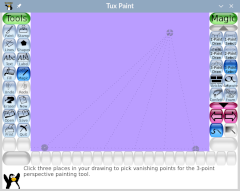 Using Tux Paint's 3-Point Perspective vanishing point editor