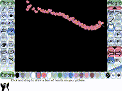 Animated loop of the "Hearts" magic tool