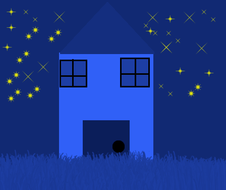Tux Paint drawing: 'Night with Stars'