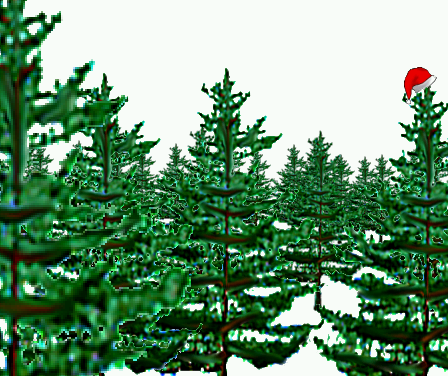 Tux Paint drawing: 'Christmas tree lot'