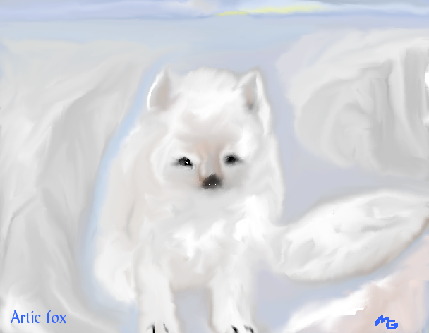 Tux Paint drawing: 'Artic Fox'